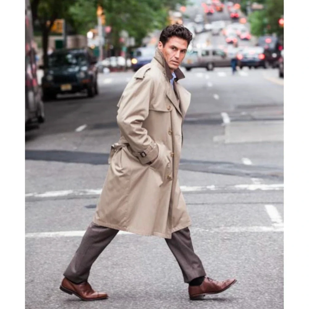 Bradley Jons for Gruner‎ & Co Olive Green Trench Coat Removable Liner 40 Short